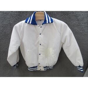 NEW OLD STOCK Vintage LEADER SPORTSWEAR Men's Large White / Blue Nylon Jacket